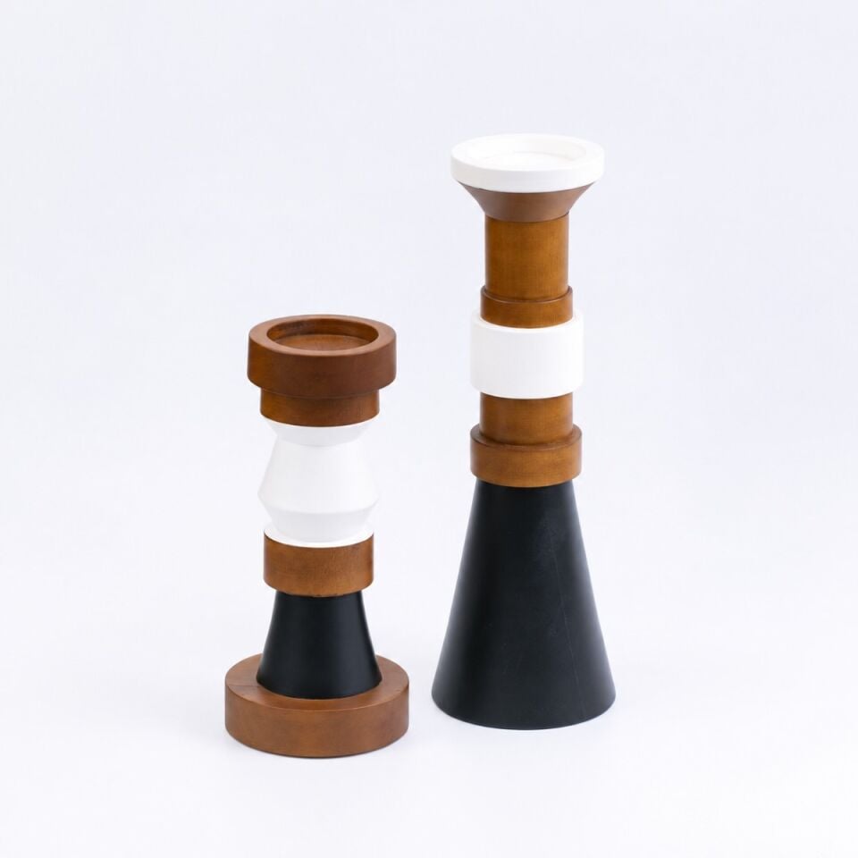 Arbor Duo 2'li Ahşap Şamdan Seti