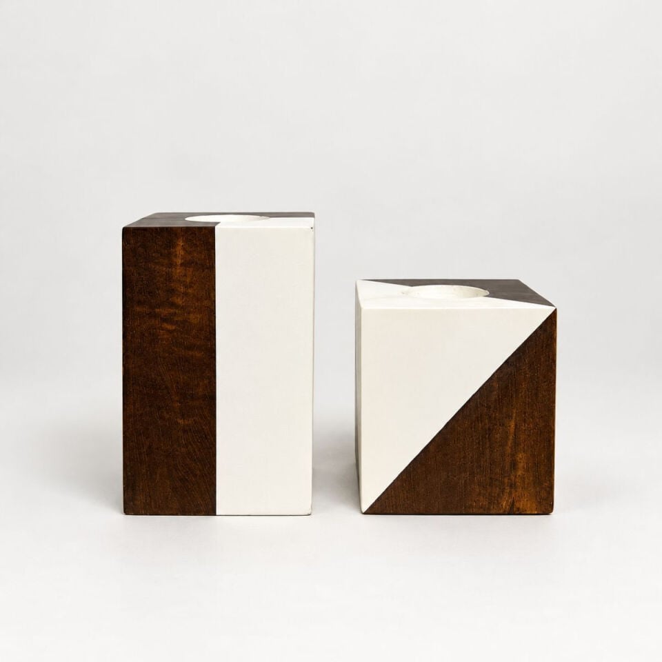 Nodus Duo 2'li Şamdan ve Tealight Mumluk Seti